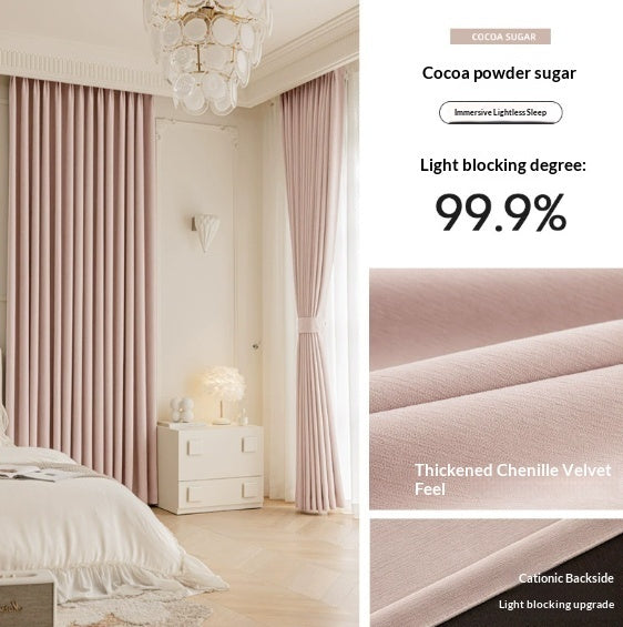 Master Blinds Chenille Curtains French Style Luxury Thick Blackout Drapes for Modern Home Decor