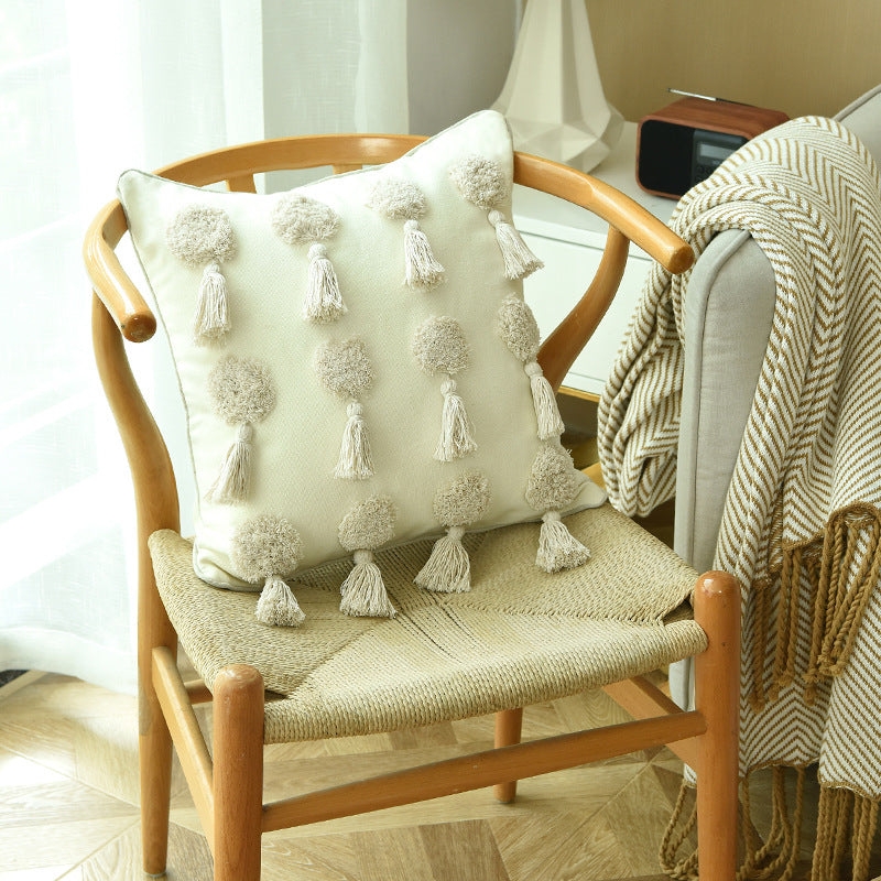 Tufted Throw Pillows for Homestay Sofa Bed Decorative Cushion Covers Soft Home Decor Accent Pillows