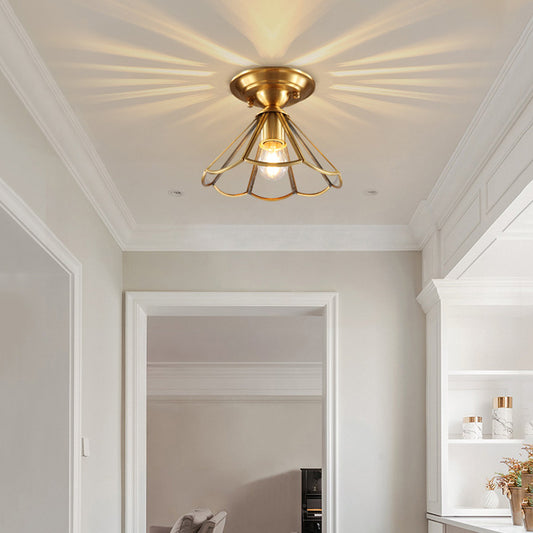 Minimalist Pure Copper Ceiling Lamp Creative Modern Ceiling Light Fixture Living Room Bedroom Decor