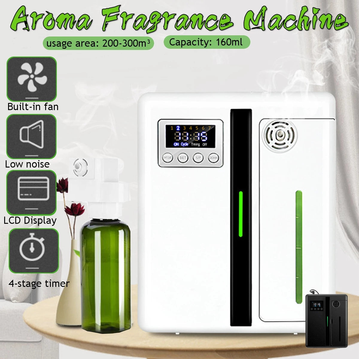 160ml Waterless Scent Diffuser Smart Air Aroma Machine Hotel Lobby Fragrance Humidifier Home & Commercial Use