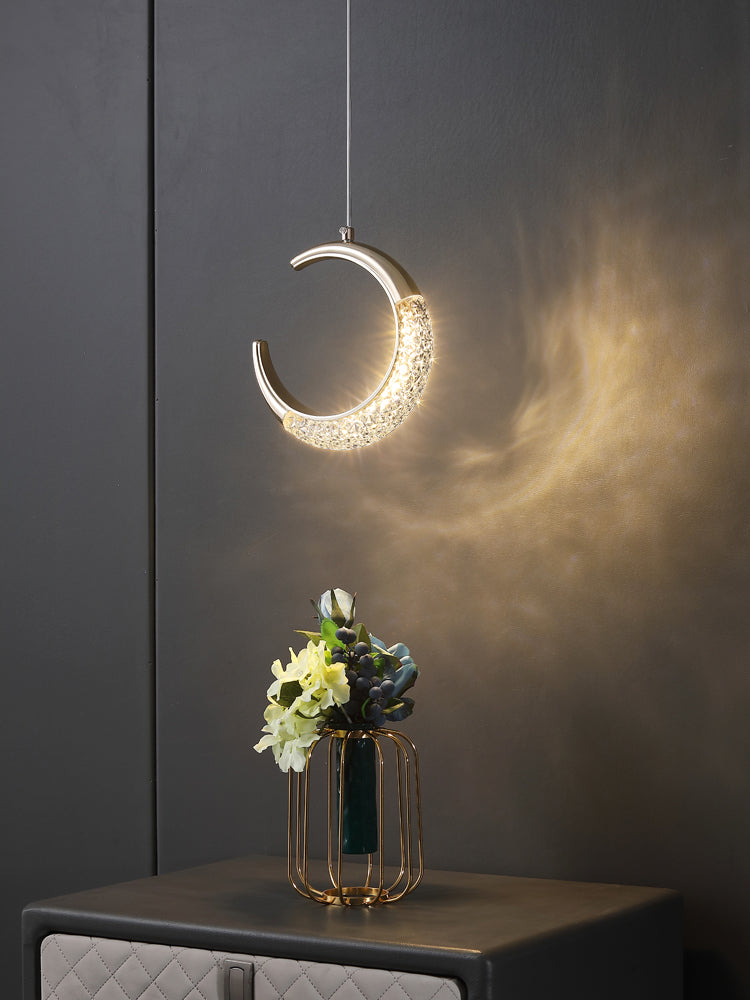Modern Minimalist Light Luxury Long Line Chandelier Bedroom Bedside Small Pendant Ceiling Light