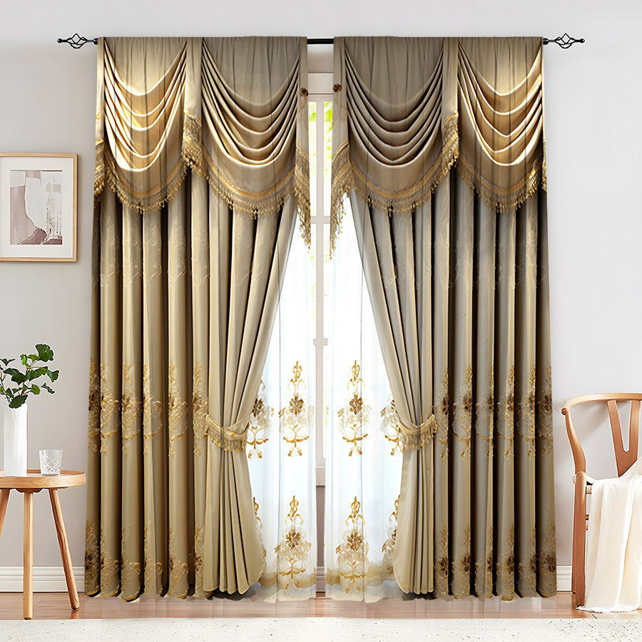 Creative Home European Flower Character Curtains Decorative Window Drapes for Living Room Bedroom Home Decor