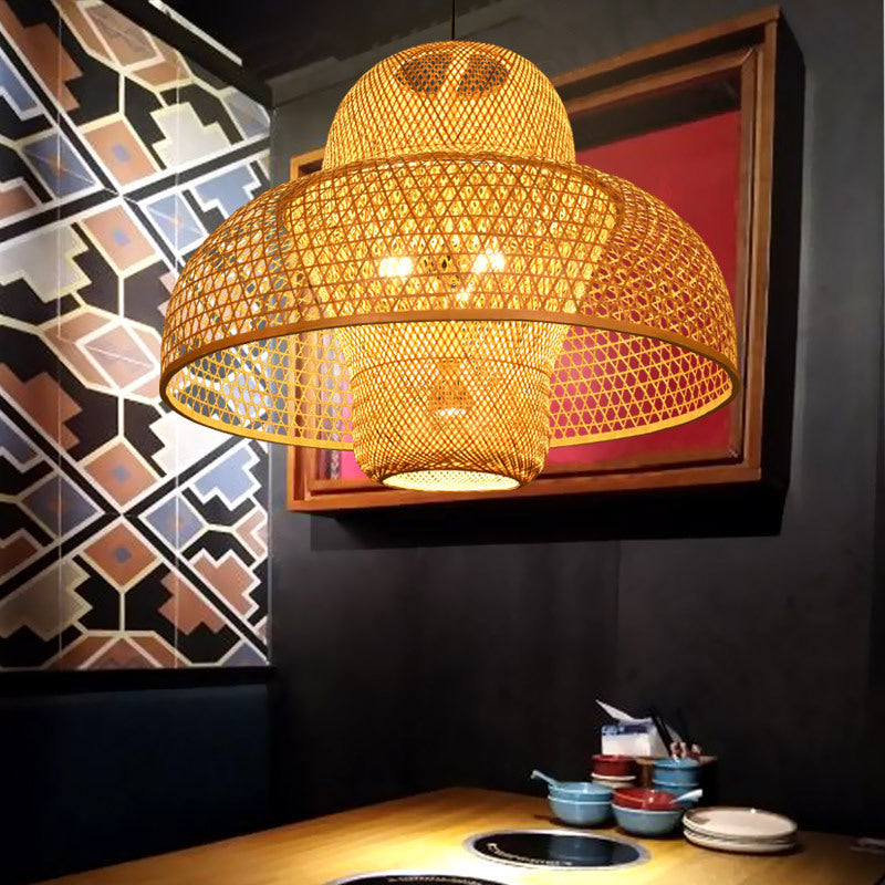 Bamboo Chandelier – New Chinese Style Farmhouse Lighting