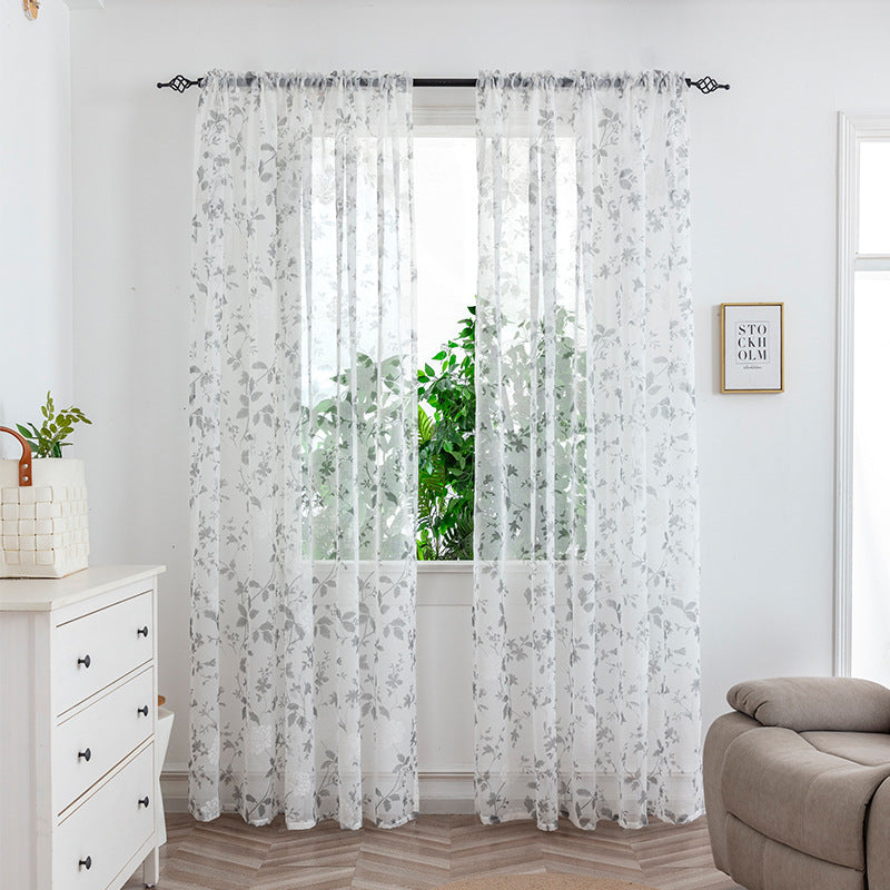 Mesh Bedroom Curtains Light Transmission Decorative Sheer Window Drapes for Home Decor