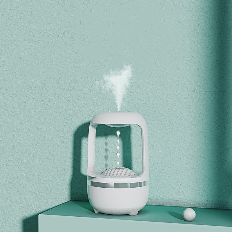 New Anti Gravity Water Drop Humidifier Black Technology Ultrasonic Air Diffuser LED Mist Maker for Home Decor