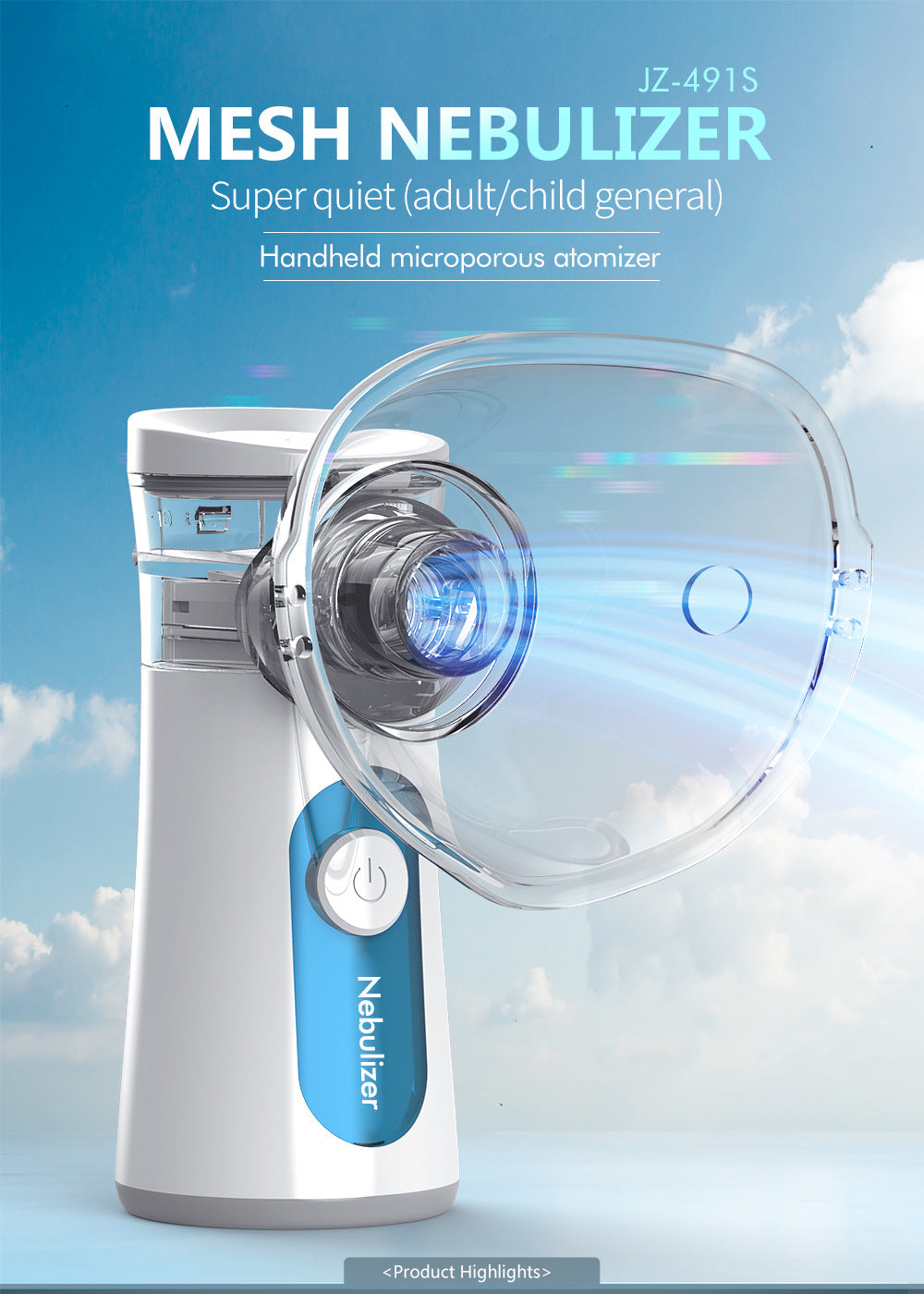 Handheld Children Portable Ultrasonic Atomizing Humidifier Mini Mist Air Moisturizer for Kids and Home Use