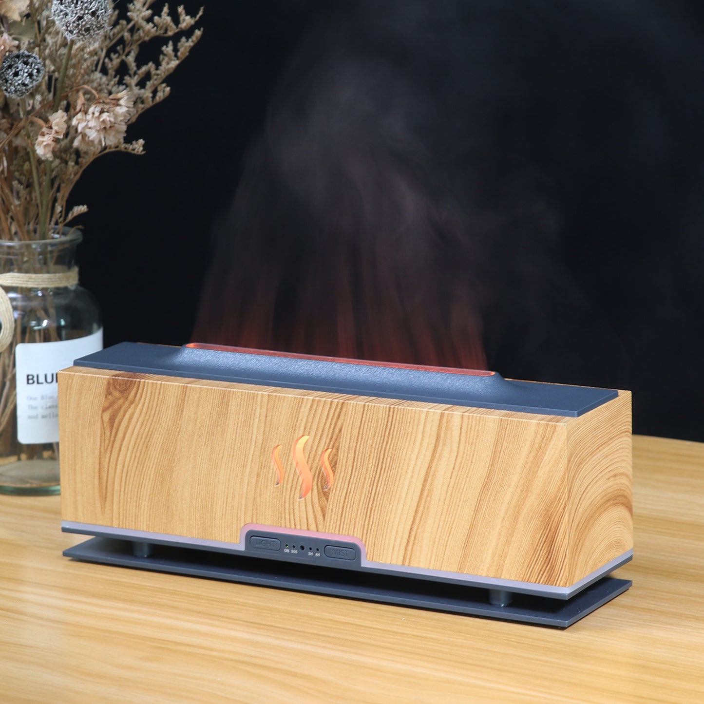 3D Flame Humidifier Aroma Diffuser Air Purifier Fragrance Machine LED Night Light for Home Decor
