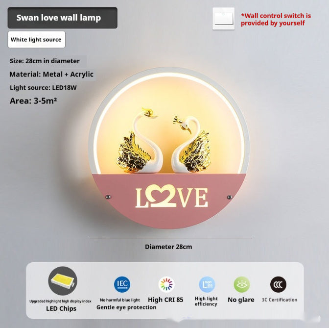 Modern Minimalist LED Bedside Wall Light Creative Bedroom Decorative Lamp