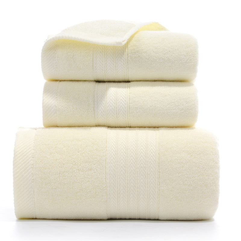 Pure Cotton Towel Set 3 Piece Soft Absorbent Hand and Bath Towels Premium Bathroom Set