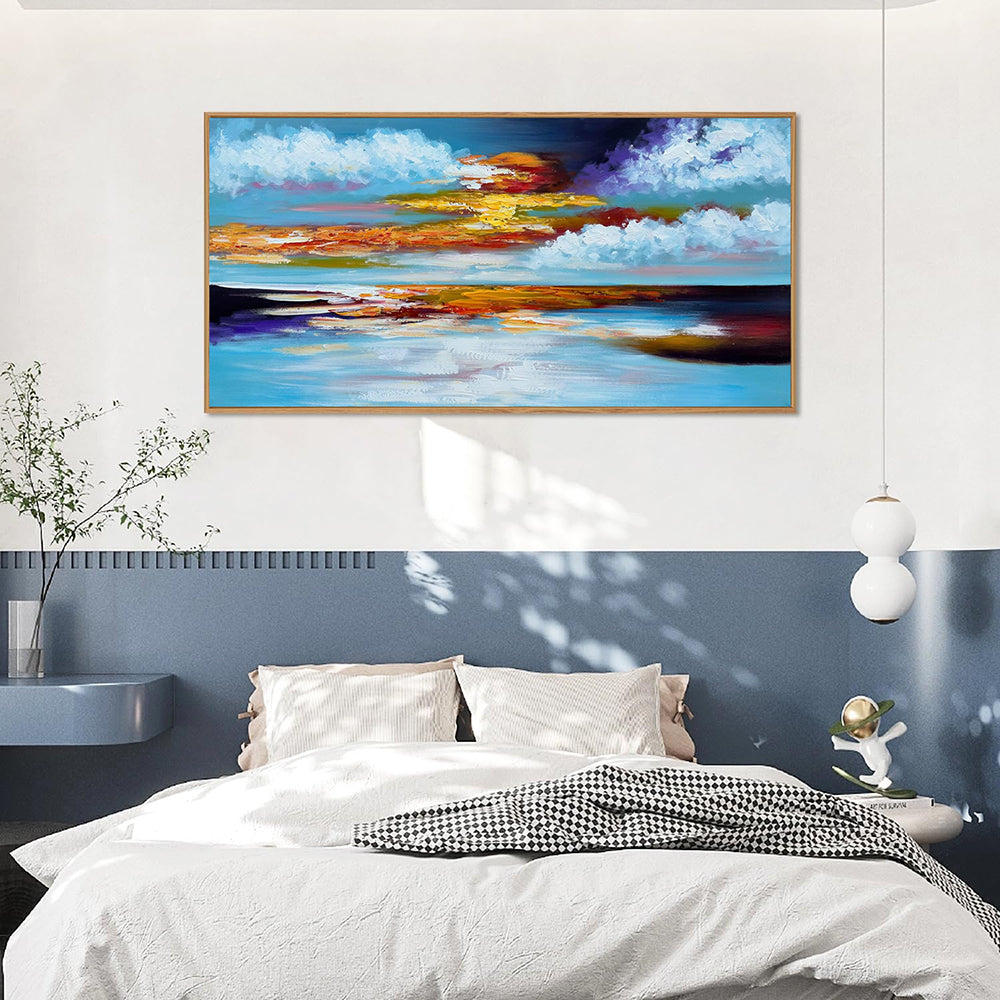 Large Abstract Seascape Sunset Oil Painting Hand Painted Canvas Wall Art Home Decor