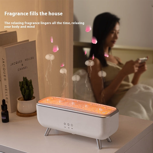 Creative Jellyfish Smoke Ring Ultrasonic Humidifier Dynamic Sound Pickup Aroma Mist Air Diffuser for Home Decor