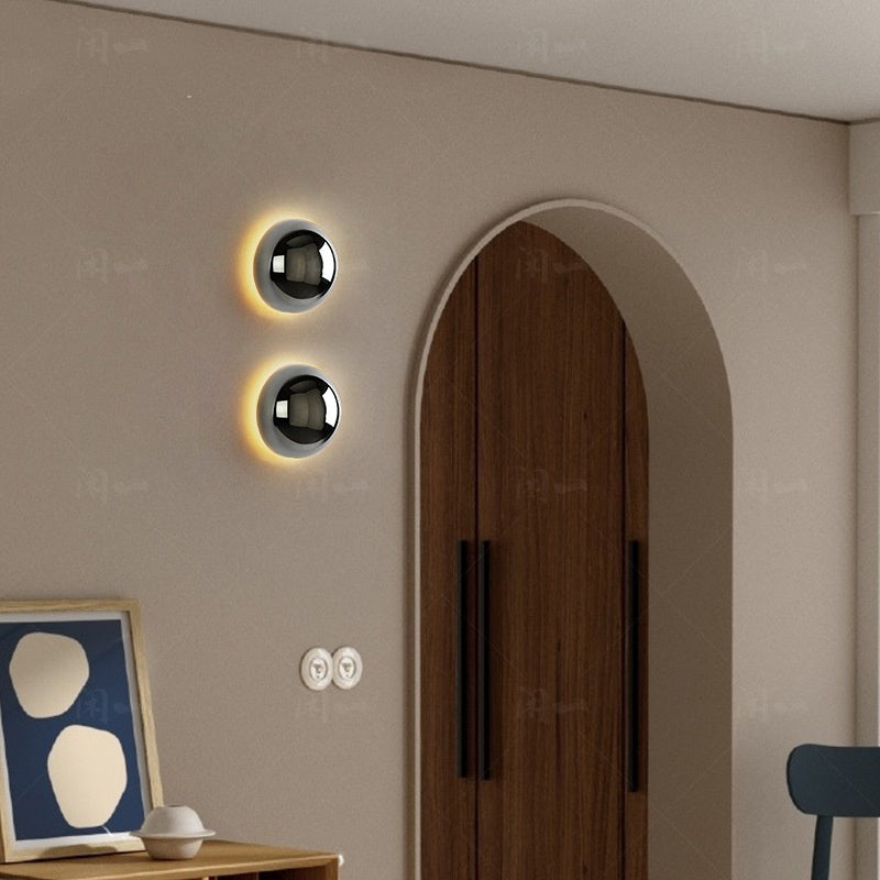 Nordic Solar Eclipse Round Wall Lamp Bedroom Bedside Aisle Modern Minimalist Light Decor