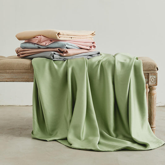 Single Bed Sheet Ice Silk Skin Friendly Pillowcase Soft Cooling Breathable Bed Linen Set