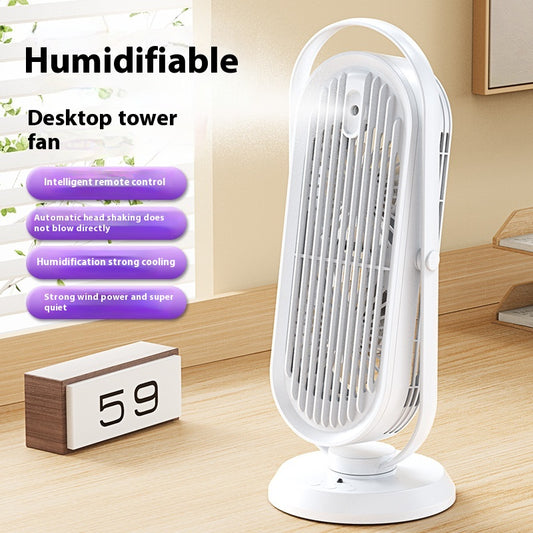 Shaking Head Spray Desktop Fan with Humidifier Battery Remote Control Large Wind Office & Home Cooling Fan