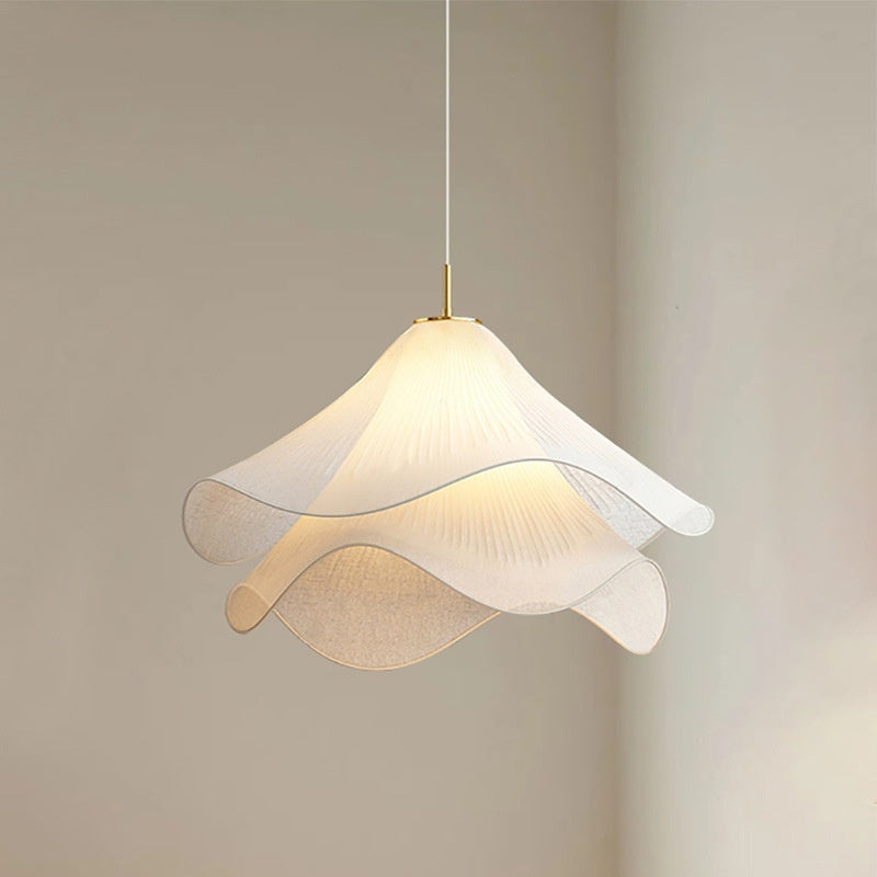 Nordic Cream Fabric Chandelier – High-End Modern Ceiling Light for Living Room, Bedroom & Dining Room