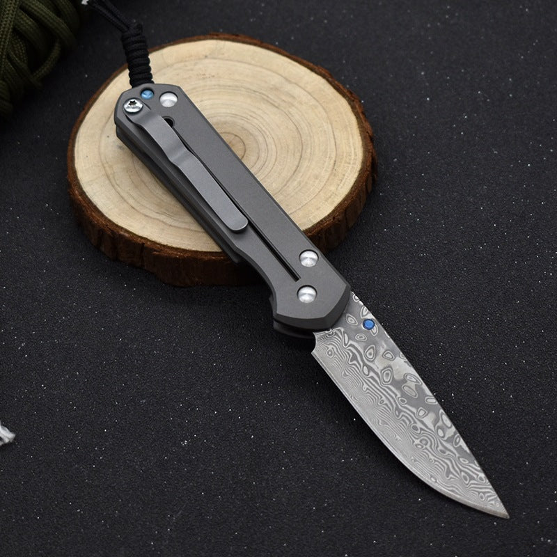 ashion Damascus Steel Folding Knife – Stylish Krriff Pocket Knife for Outdoor Use