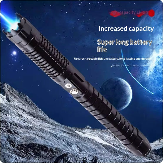 High Power Blue Laser Flashlight Outdoor Long Distance Illumination LED Torch for Camping and Emergency Use