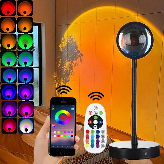 USB Desk Lamp Rainbow Projection Lamp Colorful LED Night Light for Bedroom Study and Home Decor