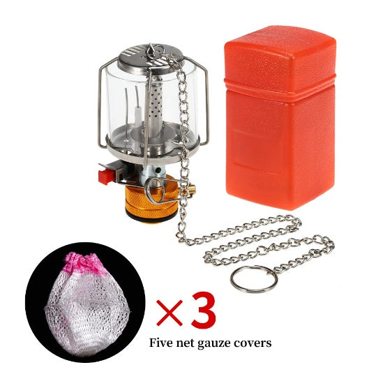 Portable Gas Camping Light Outdoor Tent Lantern Self-Driving Fishing Heating Gas Lamp Emergency Lighting