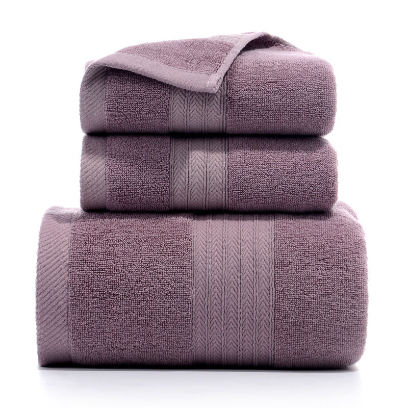 Pure Cotton Towel Set 3 Piece Soft Absorbent Hand and Bath Towels Premium Bathroom Set