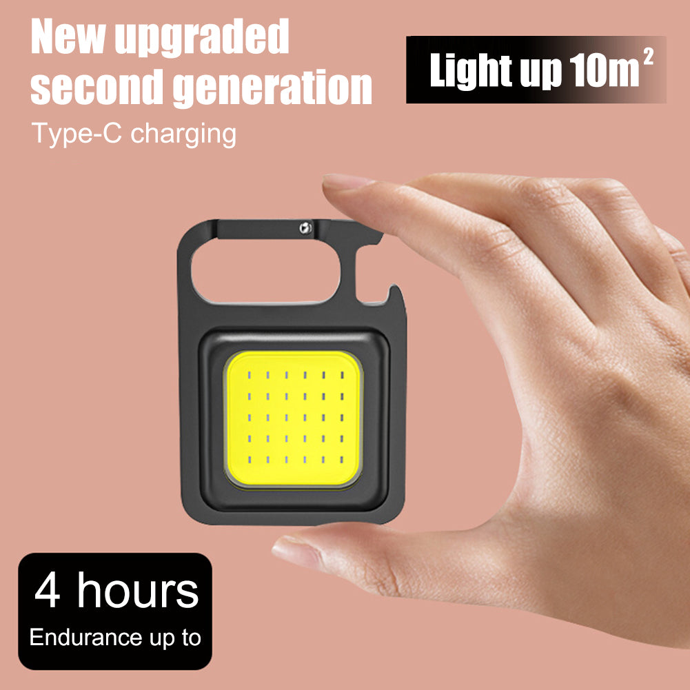 Mini Rechargeable COB Keychain Flashlight – Portable LED Work & Emergency Camping Light