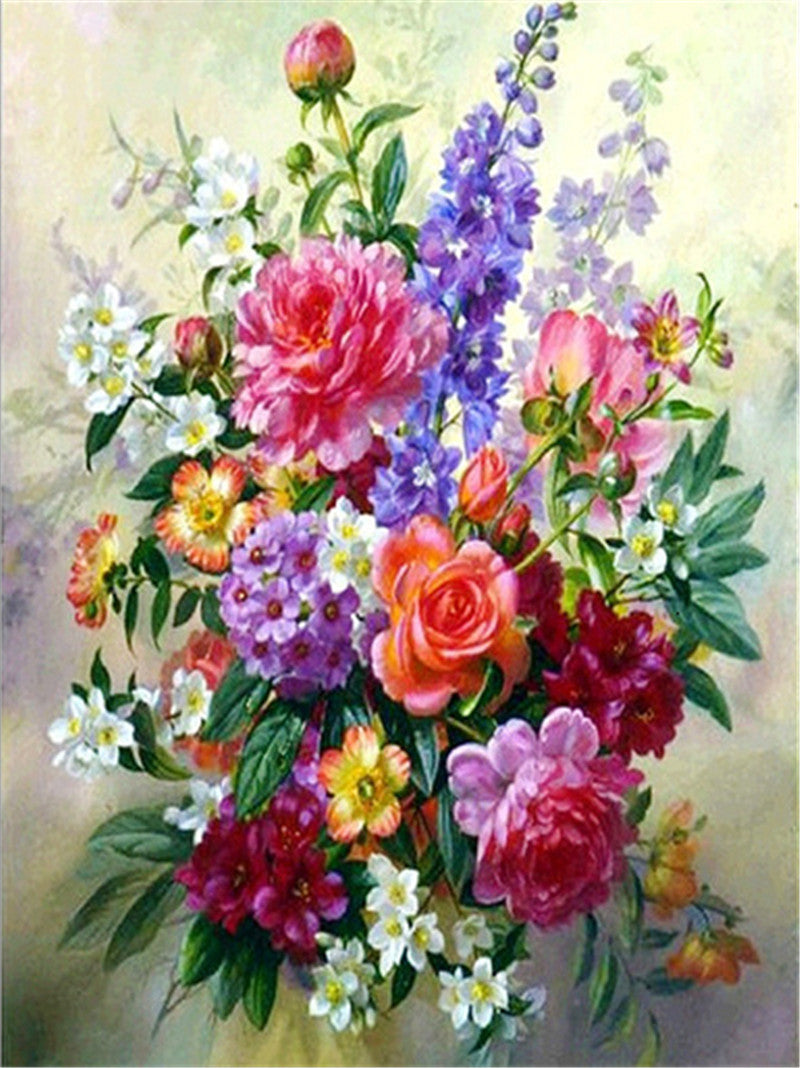 Flower Combination 5D Diamond Painting DIY Full Drill Cross Stitch Floral Wall Art Decor Kit
