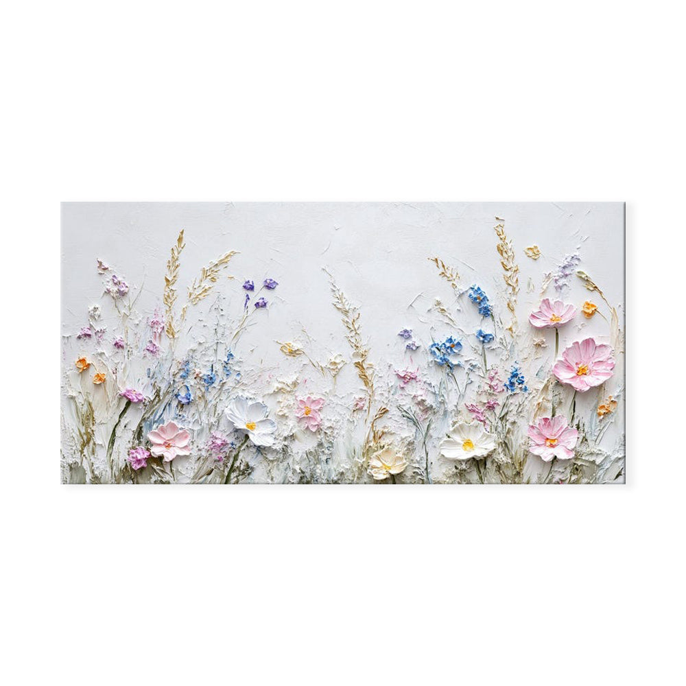 Handmade 3D Palette Knife Flower Oil Painting on Canvas Wall Art for Living Room Home Decor Frameless Unstretched