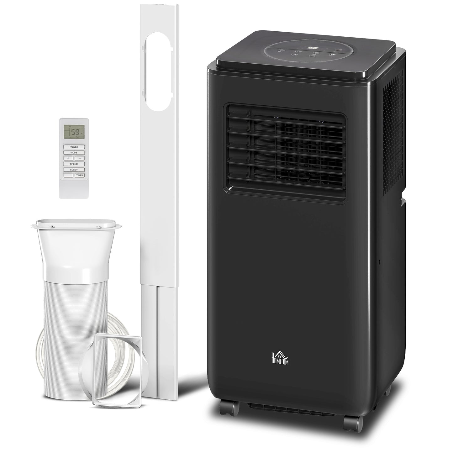 10,000 BTU Portable Air Conditioner for 440 Sq Ft Room with Dehumidifier Fan 24H Timer Window Kit Black