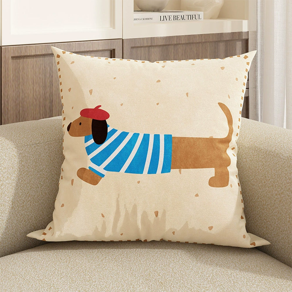 Cute Dog Pillowcase 45x45cm Sofa Cushion Cover Bedroom Home Car Office Decorative Pillow Cover