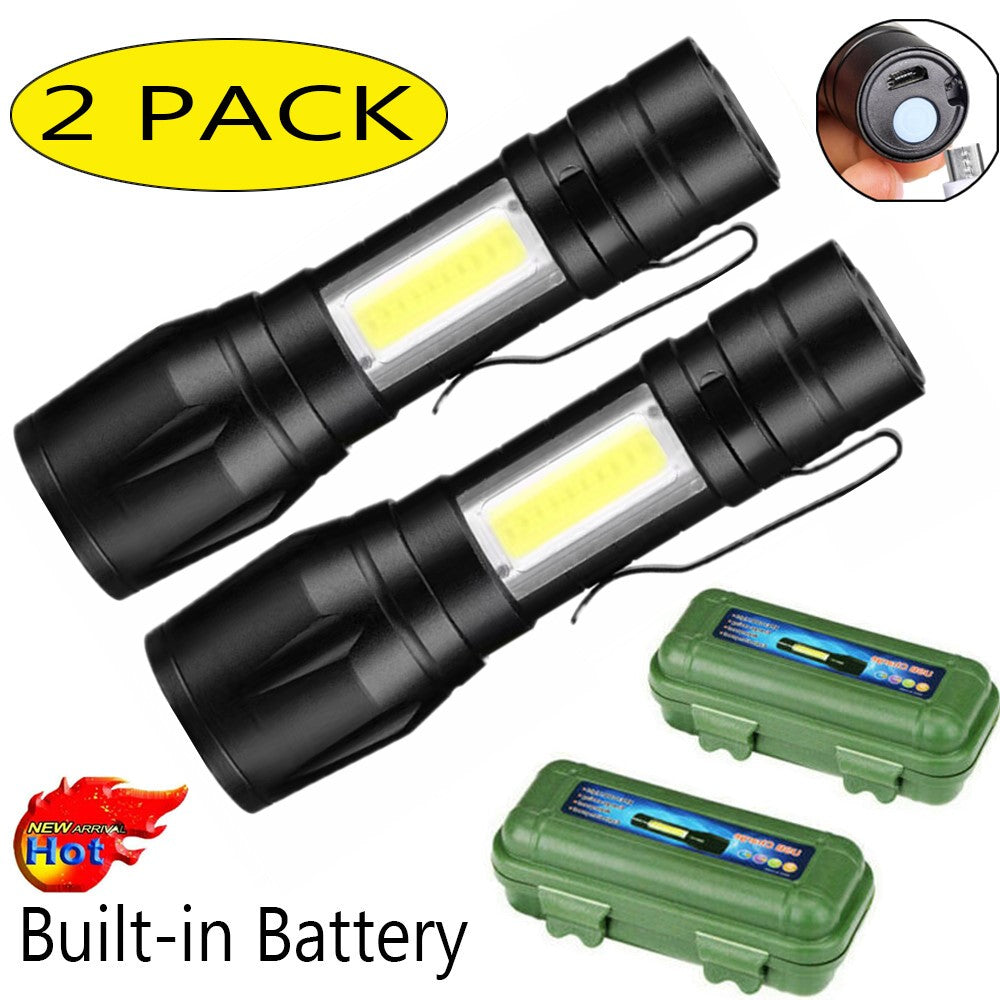 LED Telescopic Pen Flashlight – USB Rechargeable Mini Torch for Camping & Work