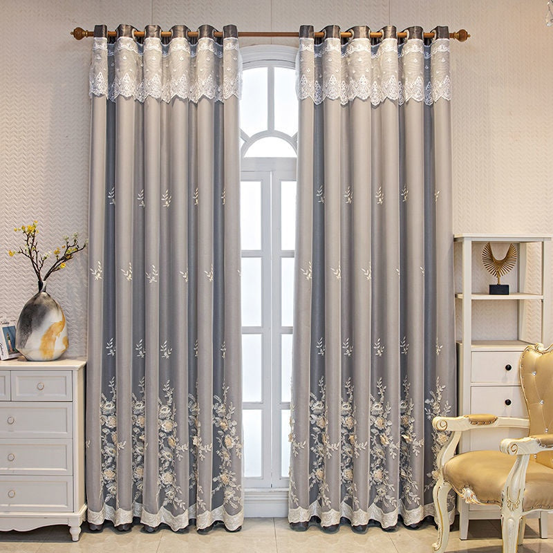 Bedroom Shading Double Open Curtain Finished Set Elegant Wedding Home Window Drapes for Privacy and Decor