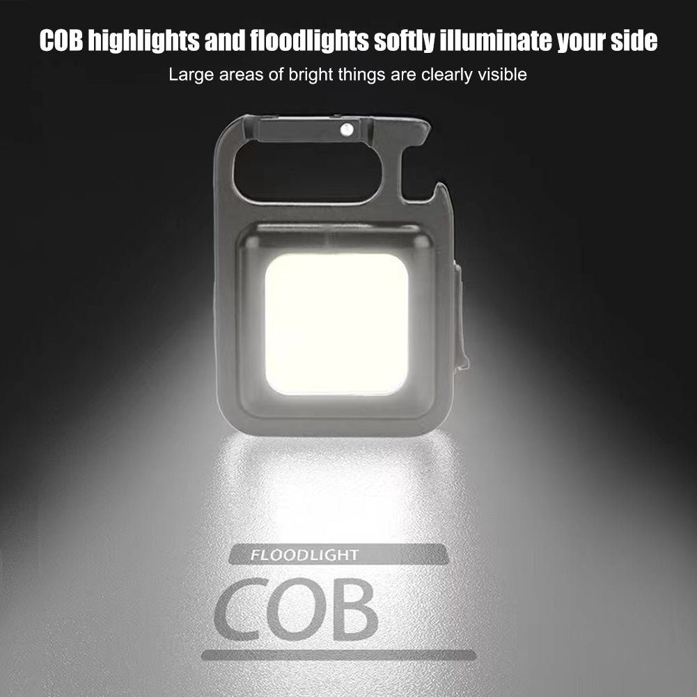 Mini Rechargeable COB Keychain Flashlight – Portable LED Work & Emergency Camping Light