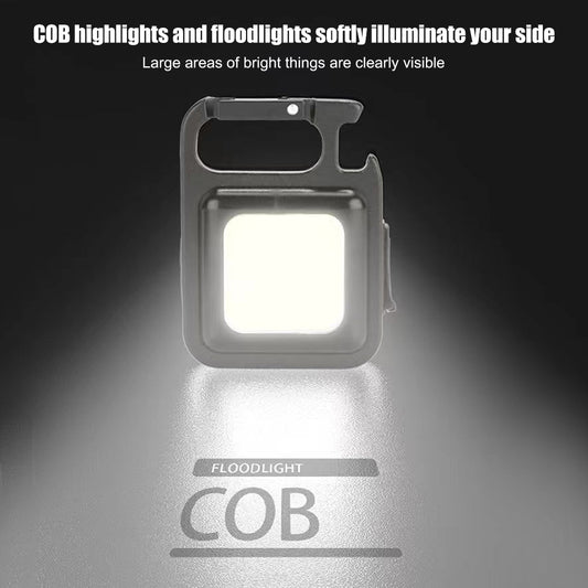 Mini Rechargeable COB Keychain Flashlight – Portable LED Work & Emergency Camping Light