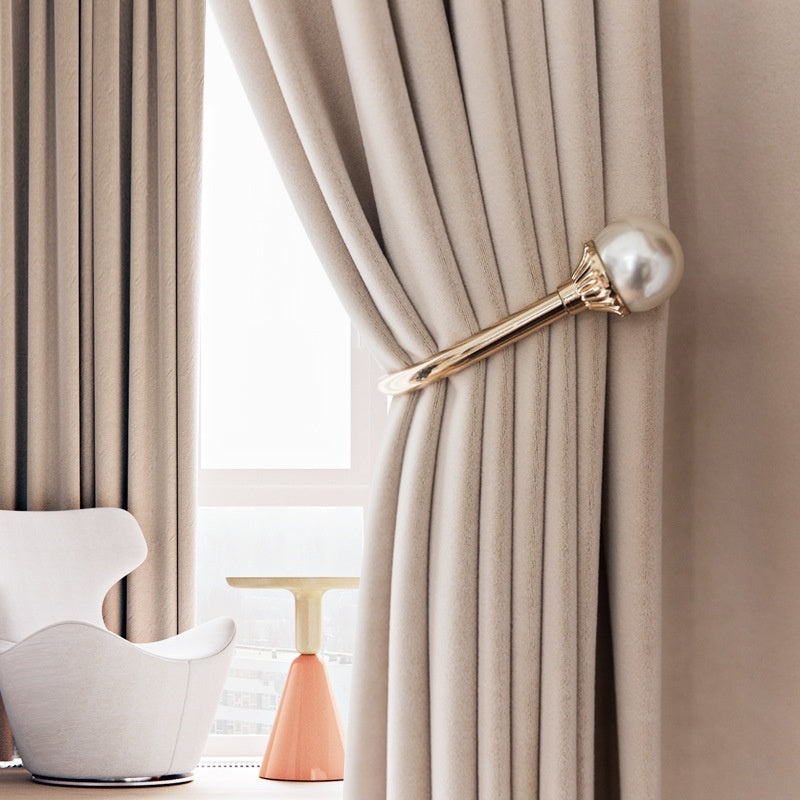 Full Shading Australian Wool Plush Velvet Curtain Insulated Non Inverted Finished Window Drapes for Home Decor