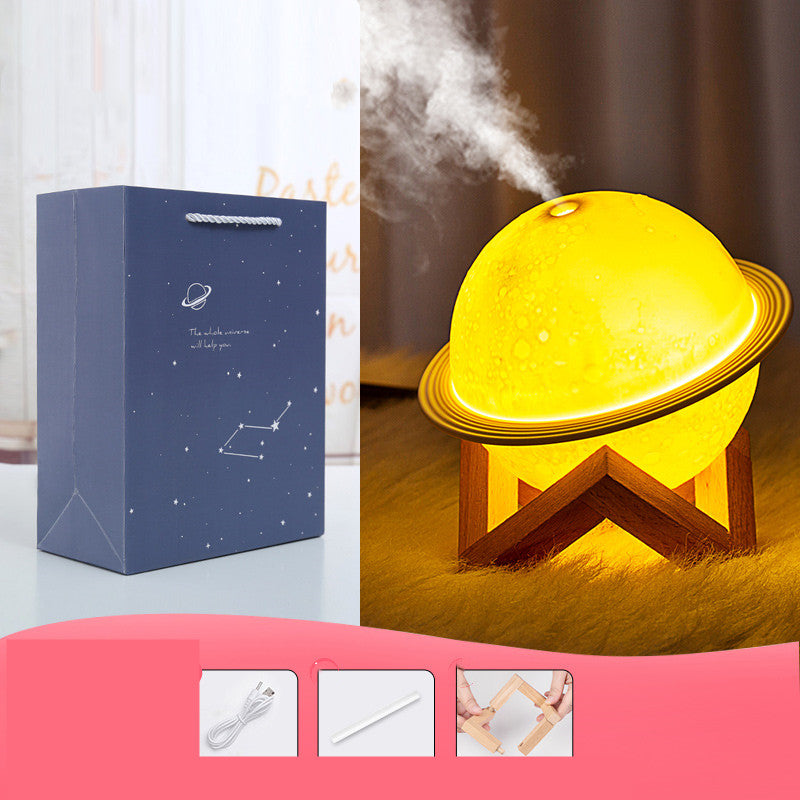 Planet Humidifier Home Silent Air Humidifier Mini Fog Volume LED Atmosphere Night Light Diffuser