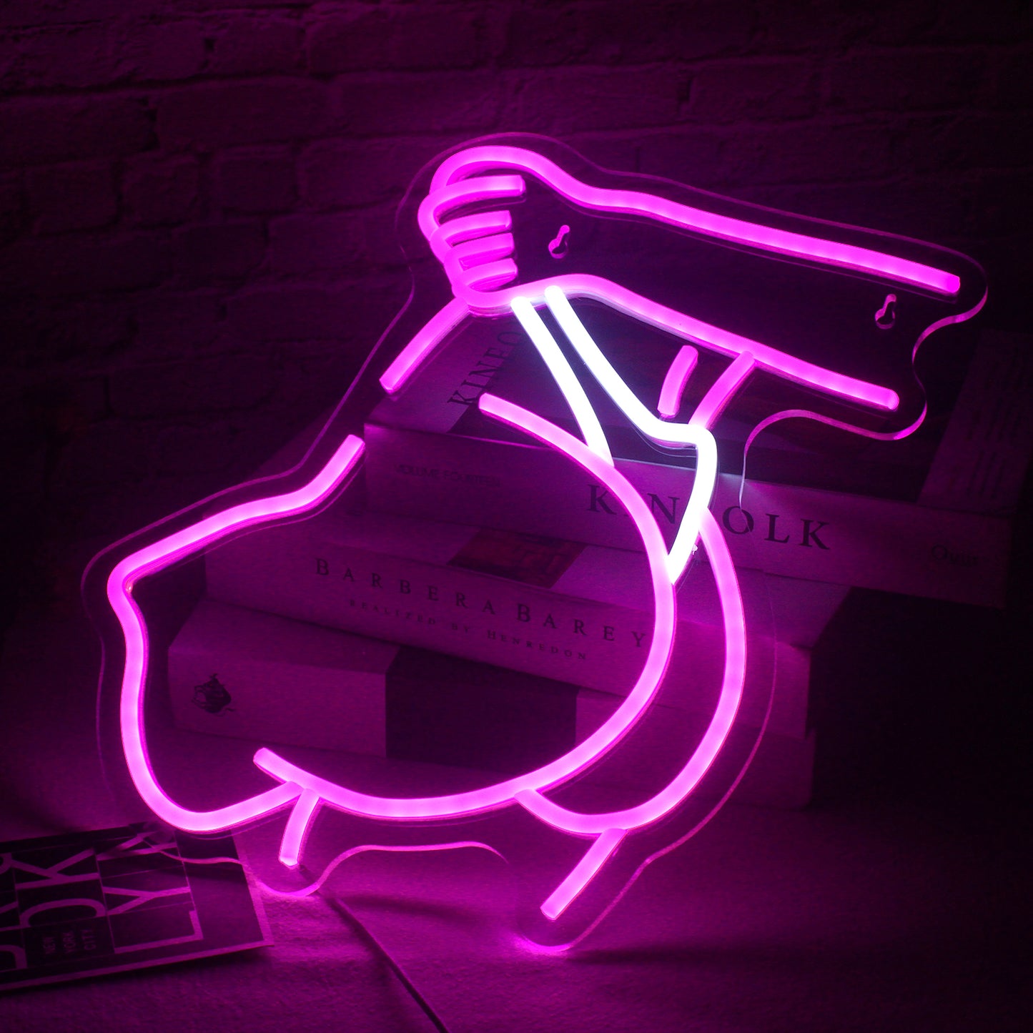 Neon LED Bar Girl Silhouette Light Decorative Wall Sign for Bar and Room Ambience