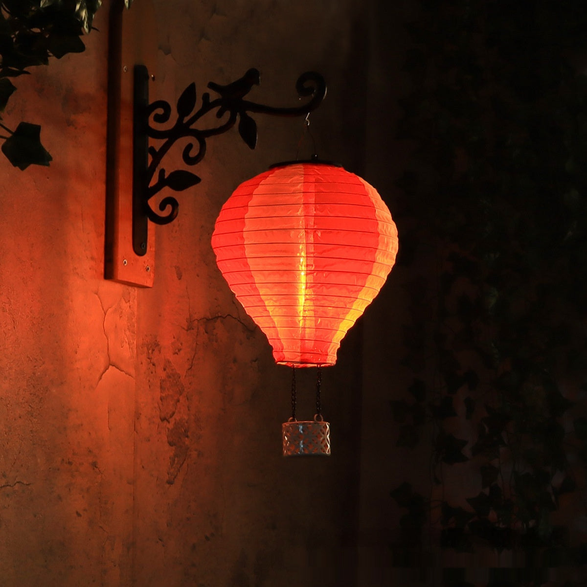 Solar Hot Air Balloon Lantern Lawn Lamp Outdoor Garden Hanging LED Decorative Light