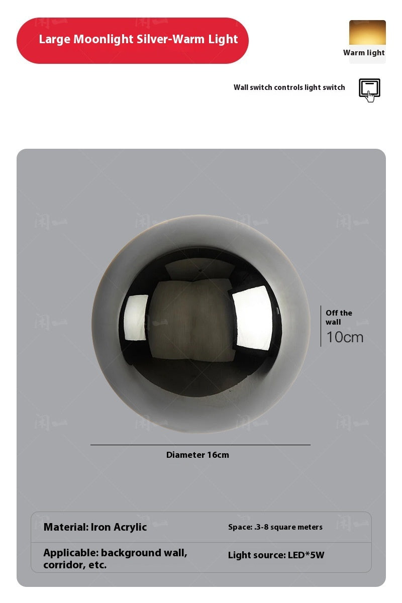 Nordic Solar Eclipse Round Wall Lamp Bedroom Bedside Aisle Modern Minimalist Light Decor
