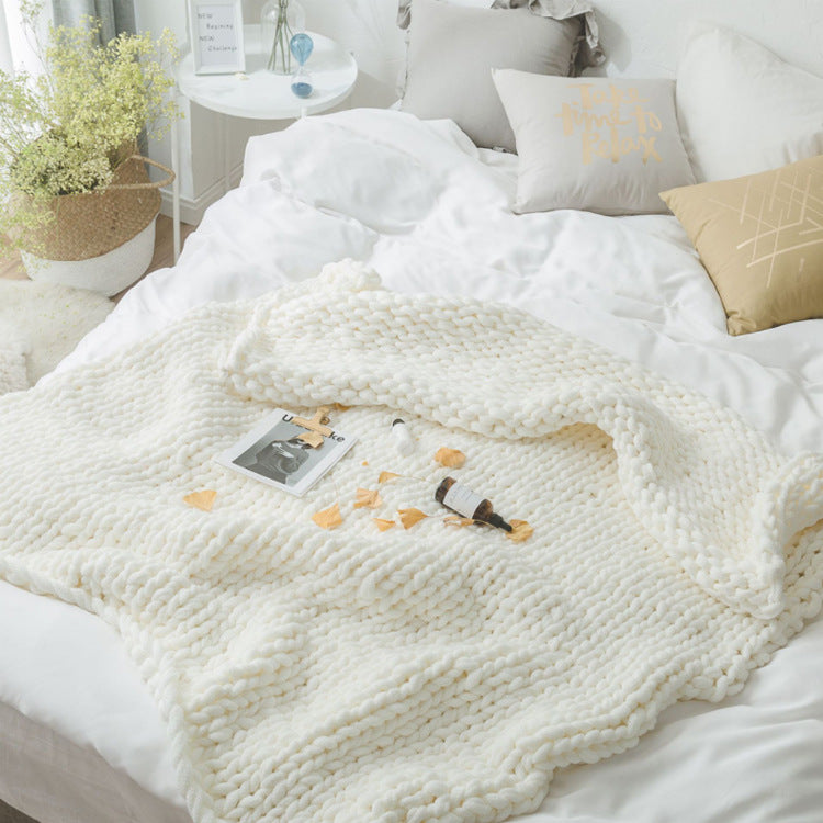 Sofa Lunch Break Knitted Office Nap Blanket Soft Warm Throw Blanket for Office Couch Rest Use