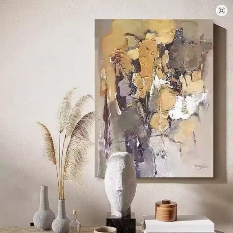 Modern Abstract Hand Drawn Oil Painting on Canvas Wall Art Picture for Living Room Home Decor Porch Mural
