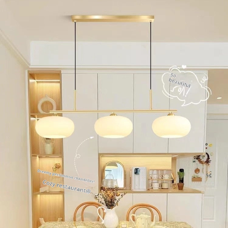 Simple Modern Cream Style Chandelier – Bedroom Persimmon Ceiling Light