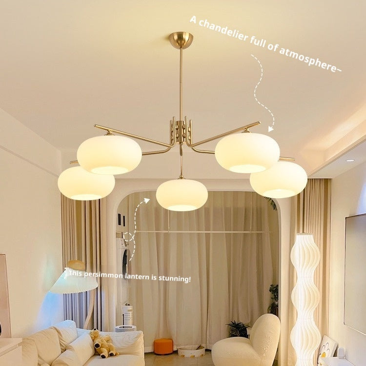 Simple Modern Cream Style Chandelier – Bedroom Persimmon Ceiling Light