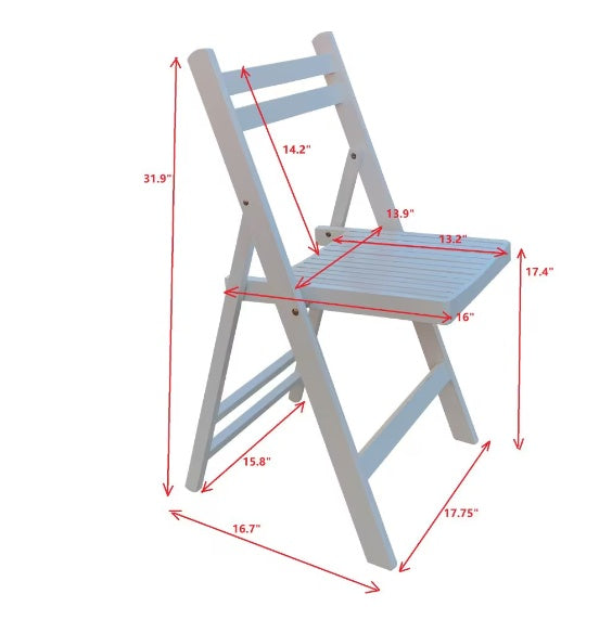 Slatted Wood Folding Chairs Portable Event Seating Wooden Chairs for Weddings Parties Outdoor Use