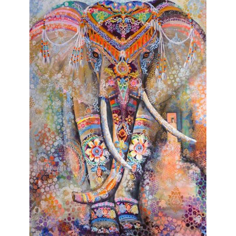 Elephant Theme Diamond Painting Cross Stitch 5D DIY Full Drill Embroidery Wall Art Decor Kit
