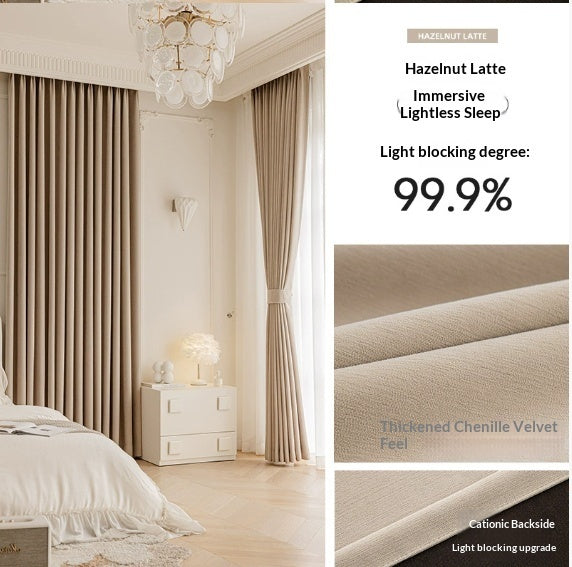 Master Blinds Chenille Curtains French Style Luxury Thick Blackout Drapes for Modern Home Decor