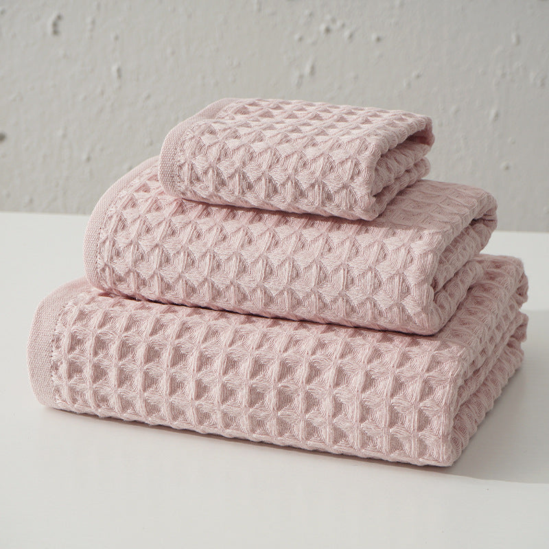 Pure Cotton Honeycomb 32 Bath Towels Soft Absorbent Quick Dry Bathroom Towels for Home Hotel Use