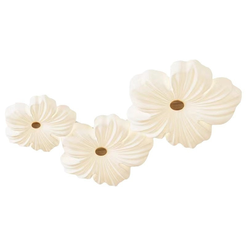 Cream Wind Flower Ceiling Lamp Petal Design Living Room Bedroom Modern Decorative Light