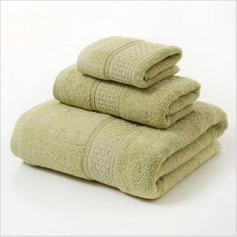 6-Piece Thick Absorbent Pure Cotton Towel Set Soft Bathroom Face Hand Bath Towels for Home Use