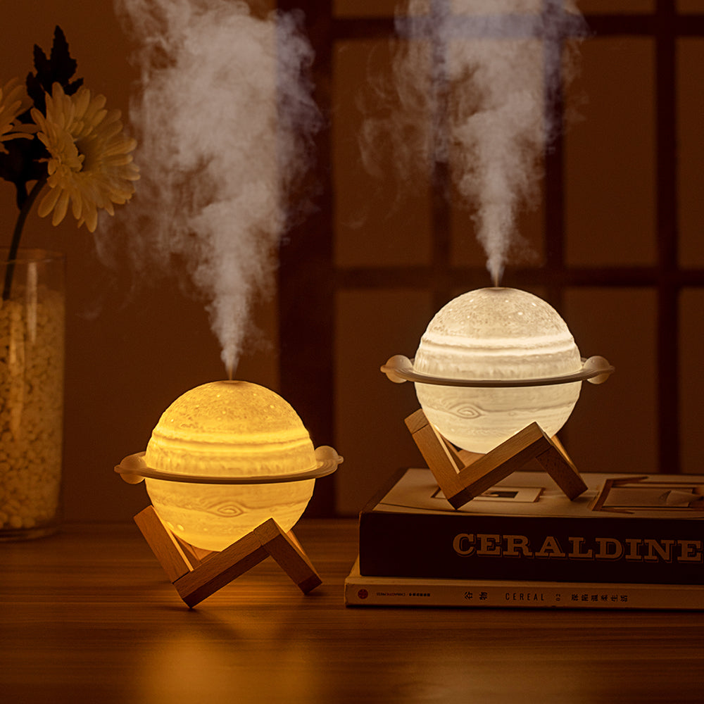 Planet Humidifier Home Silent Air Humidifier Mini Fog Volume LED Atmosphere Night Light Diffuser