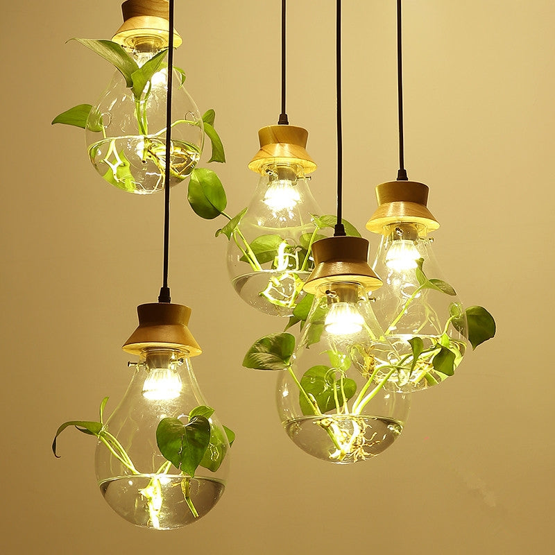 Glass Water Plant Aquarium Chandelier – Bar & Dining Room Lighting